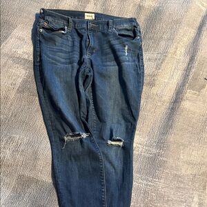 Hudson Jeans Women's Dark Blue Distressed Skinny Jeans